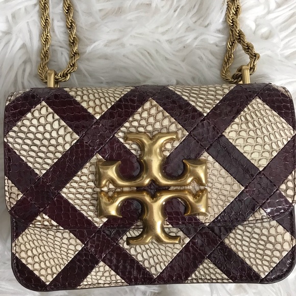 SOLD LIMITED Tory Burch Eleanor Snakeskin Crossbody Camera Bag - Picture 8 of 17